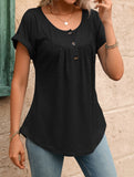 Crewneck Button Loose Tee_CWTTS00942