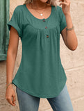 Crewneck Button Loose Tee_CWTTS00942