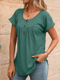 Crewneck Button Loose Tee_CWTTS00942