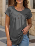 Crewneck Button Loose Tee_CWTTS00942
