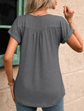 Crewneck Button Loose Tee_CWTTS00942