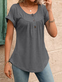 Crewneck Button Loose Tee_CWTTS00942