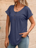 Crewneck Button Loose Tee_CWTTS00942