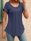 Crewneck Button Loose Tee_CWTTS00942