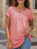 Crewneck Button Loose Tee_CWTTS00942