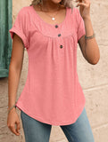 Crewneck Button Loose Tee_CWTTS00942