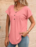 Crewneck Button Loose Tee_CWTTS00942