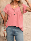 Crewneck Button Loose Tee_CWTTS00942