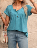 Crewneck Button Loose Tee_CWTTS00942