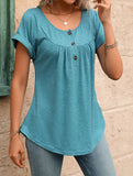Crewneck Button Loose Tee_CWTTS00942
