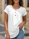 Crewneck Button Loose Tee_CWTTS00942