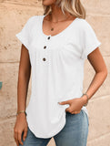 Crewneck Button Loose Tee_CWTTS00942