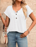 Crewneck Button Loose Tee_CWTTS00942
