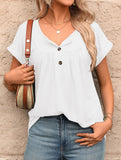 Crewneck Button Loose Tee_CWTTS00942