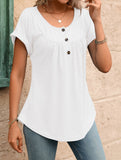 Crewneck Button Loose Tee_CWTTS00942