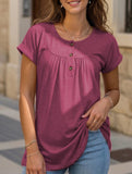 Crewneck Button Loose Tee_CWTTS00942