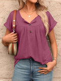 Crewneck Button Loose Tee_CWTTS00942
