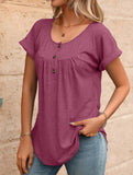 Crewneck Button Loose Tee_CWTTS00942