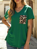 LEOPARD PATTERN BLOCKED CASUAL TOP