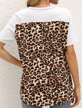 LEOPARD PATTERN BLOCKED CASUAL TOP