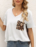 LEOPARD PATTERN BLOCKED CASUAL TOP