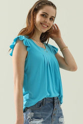 WRINKLED CHEST ANGEL WINGS CREWNECK TEE - Doublju