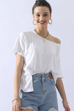 LOOSE FIT ROUND NECK SHORT SLEEVE T SHIRT TOP - Doublju
