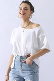 LOOSE FIT ROUND NECK SHORT SLEEVE T SHIRT TOP - Doublju