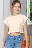 Crew Neck Short Sleeve Crop Top