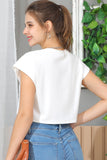 Crew Neck Short Sleeve Crop Top