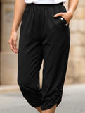 Casual Elastic Capri Pants