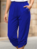Casual Elastic Capri Pants