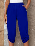 Casual Elastic Capri Pants