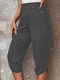 Casual Elastic Capri Pants