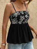 Embroidered Strapless Tank Top_CWTTSL00249
