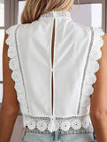 Lace Embroidery Sleeveless Blouse