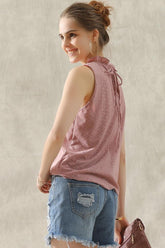 TIED HALTER NECK PUNCHING TOP - Doublju