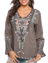 COTTON PLUS-SIZE STYLE EMBROIDERED BLOUSE_CWTBLL0822