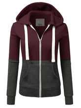 COLOR BLOCKING LONG SLEEVED HOODIE_CWOHOL422