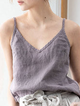 COTTON AND LINEN V-NECK SLEEVELESS UNDERCOAT_CWTTK0470