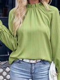 Simple Solid Color Ruffle Collar Loose Shirt