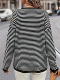 Contrast trim Striped Knit top