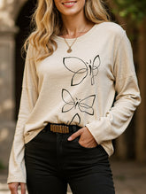Butterfly blouse casual t-shirt top