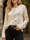 Butterfly blouse casual t-shirt top