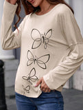 Butterfly blouse casual t-shirt top