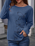 Butterfly blouse casual t-shirt top