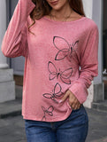 Butterfly blouse casual t-shirt top