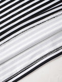 Contrasting striped long sleeved T-shirt top