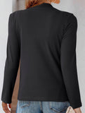 Solid base layer brushed twisted-neck long-sleeved T-shirt