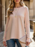Loose Long-sleeved Knitted Top T-shirt